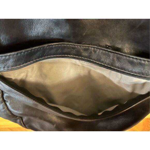 AmeriBag LEATHER Healthy Back Bag Back Pack Sling Shoulder Bag Med 19” BLACK - Picture 7 of 14